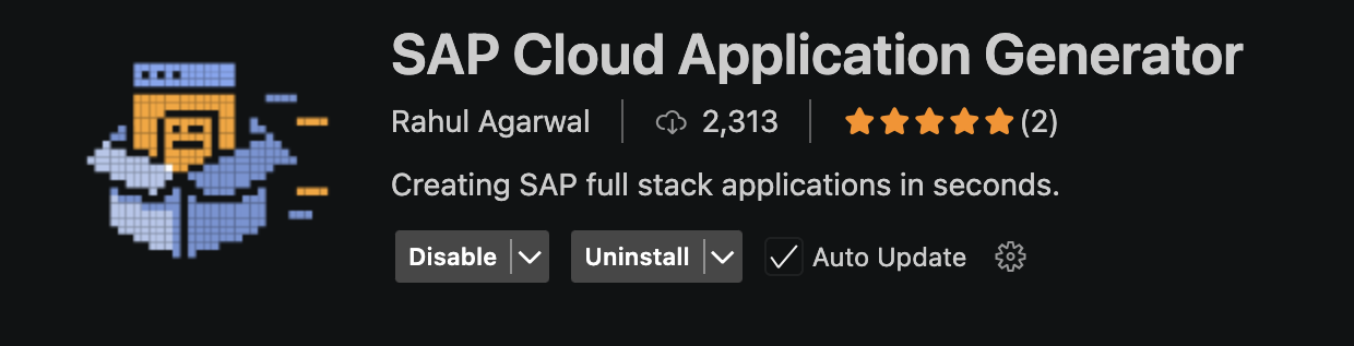 SAP CAG VSCode Extension